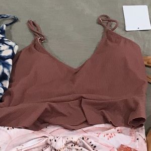 Kortni Jeane dusty rose scoop back top